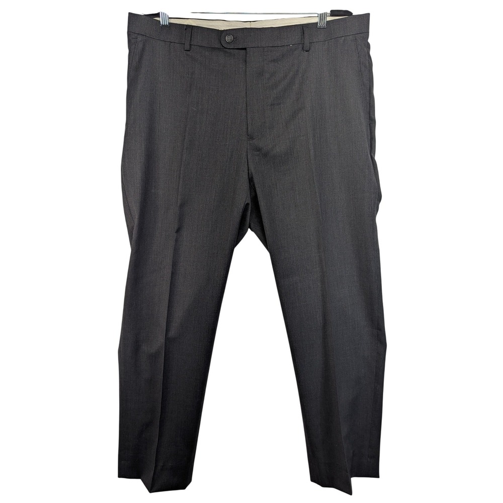 Joseph‎ Abboud Wool Dress Pants Size 38x28 Waist Charcoal Gray Flat Front Mens